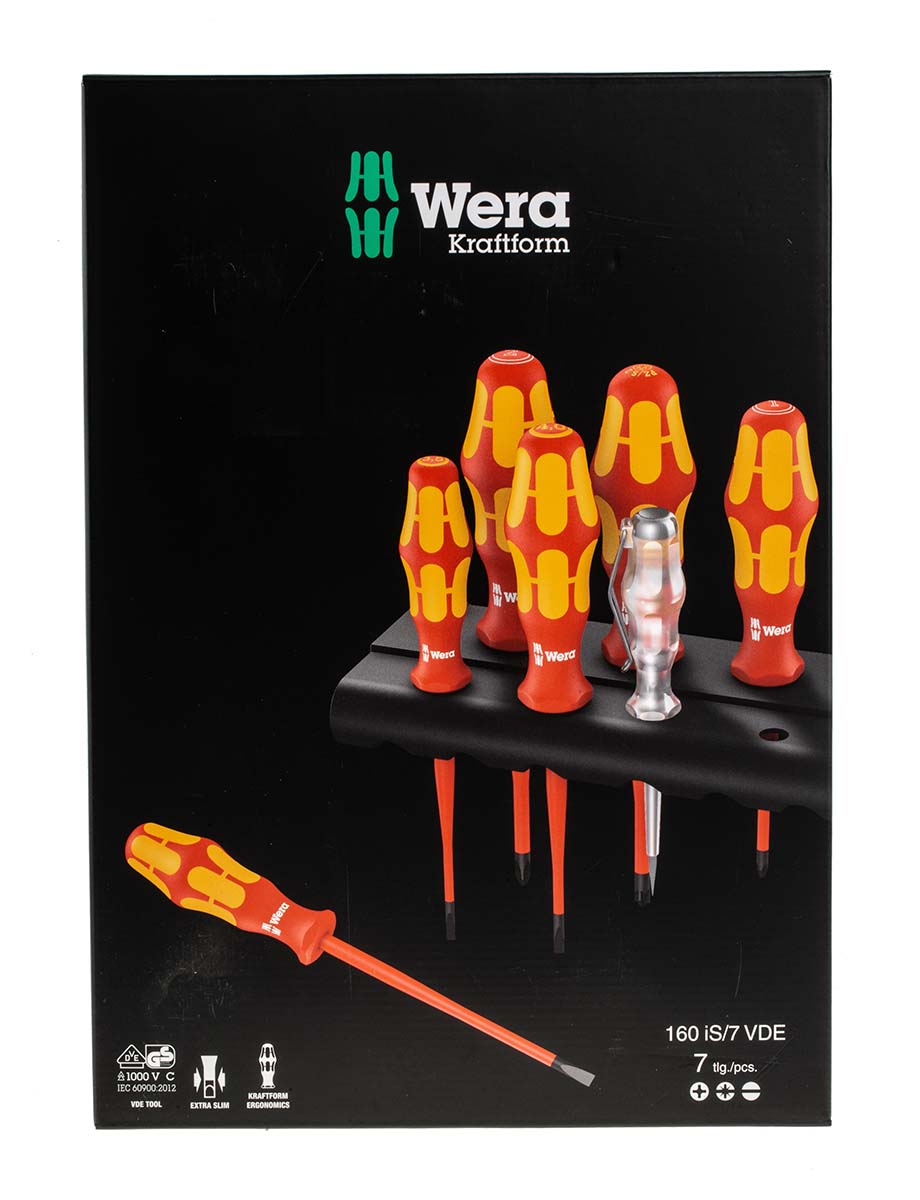 Wera Phillips; Pozidriv; Slotted Insulated Screwdriver Set, 7-Piece