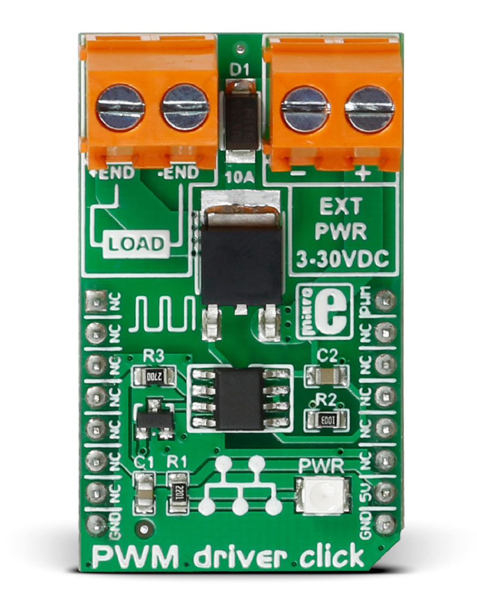 MikroElektronika PWM Driver Click Motor Controller for DMP3010LK3, Si8711CC for DC Motor Speed Control