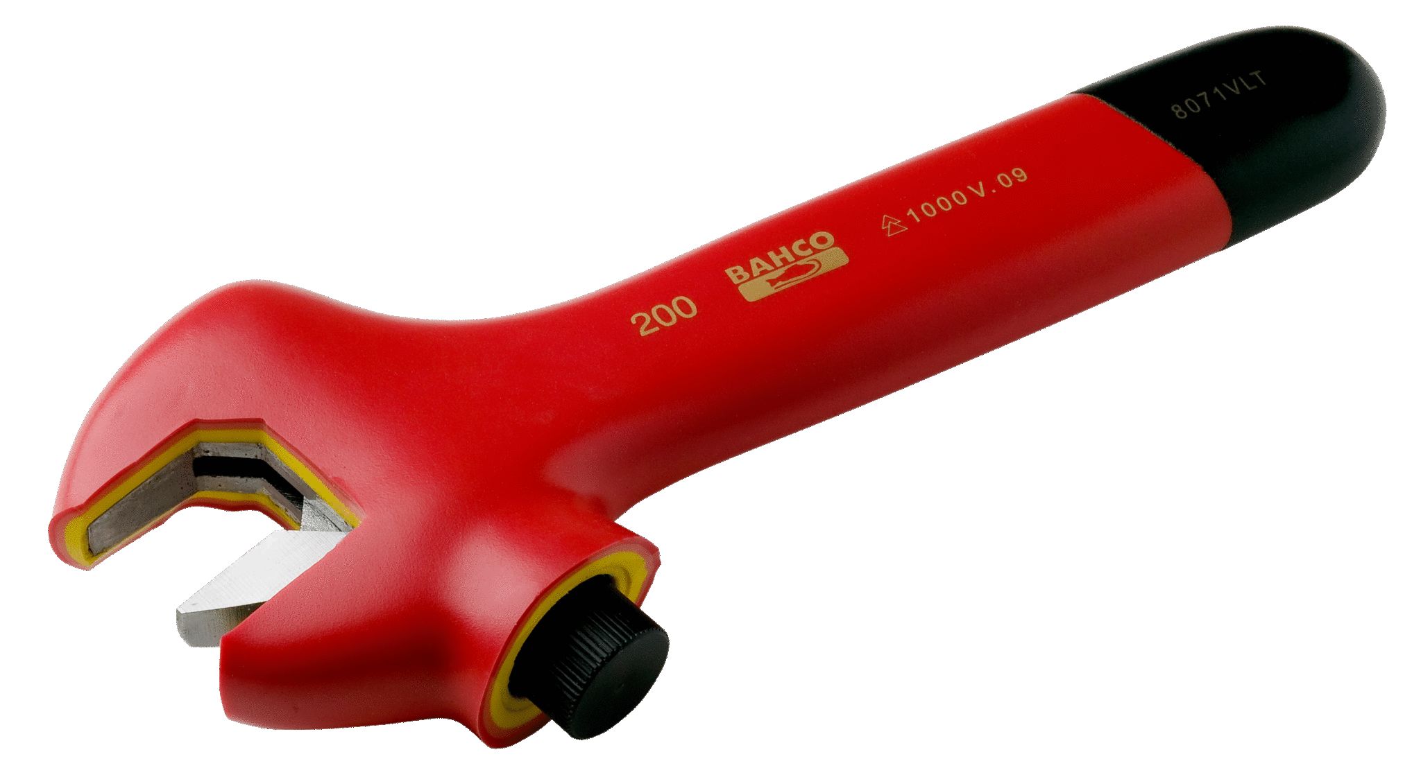 Bahco Adjustable Spanner, 205 mm Overall, 29mm Jaw Capacity, Insulated Handle, VDE/1000V