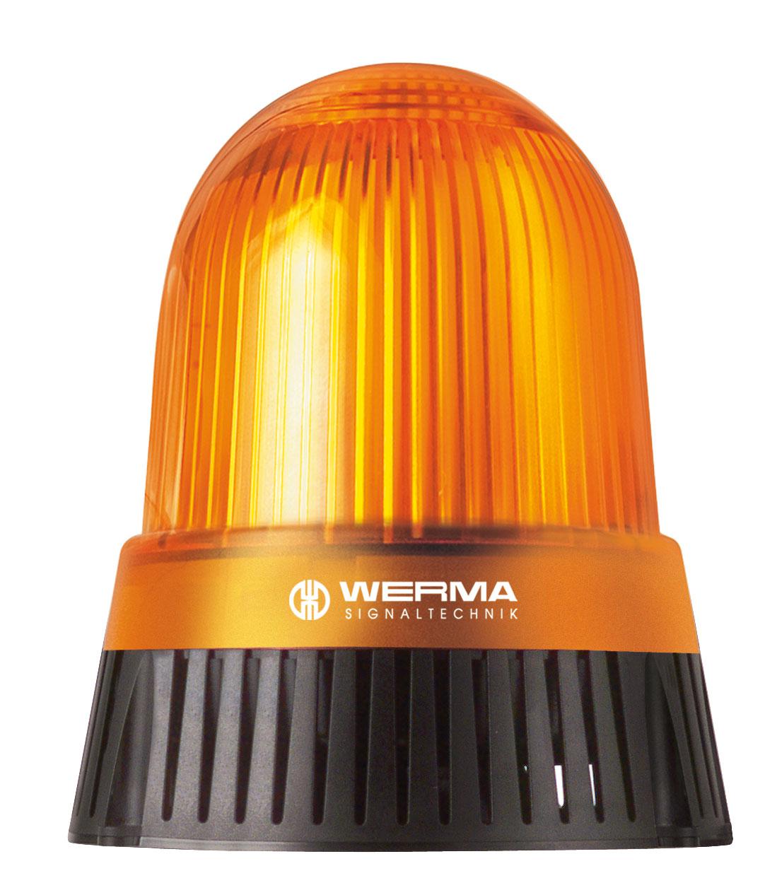 Werma 430 Series Yellow Sounder Beacon, 115 → 230 V, IP65, Base Mount, 98dB at 1 Metre