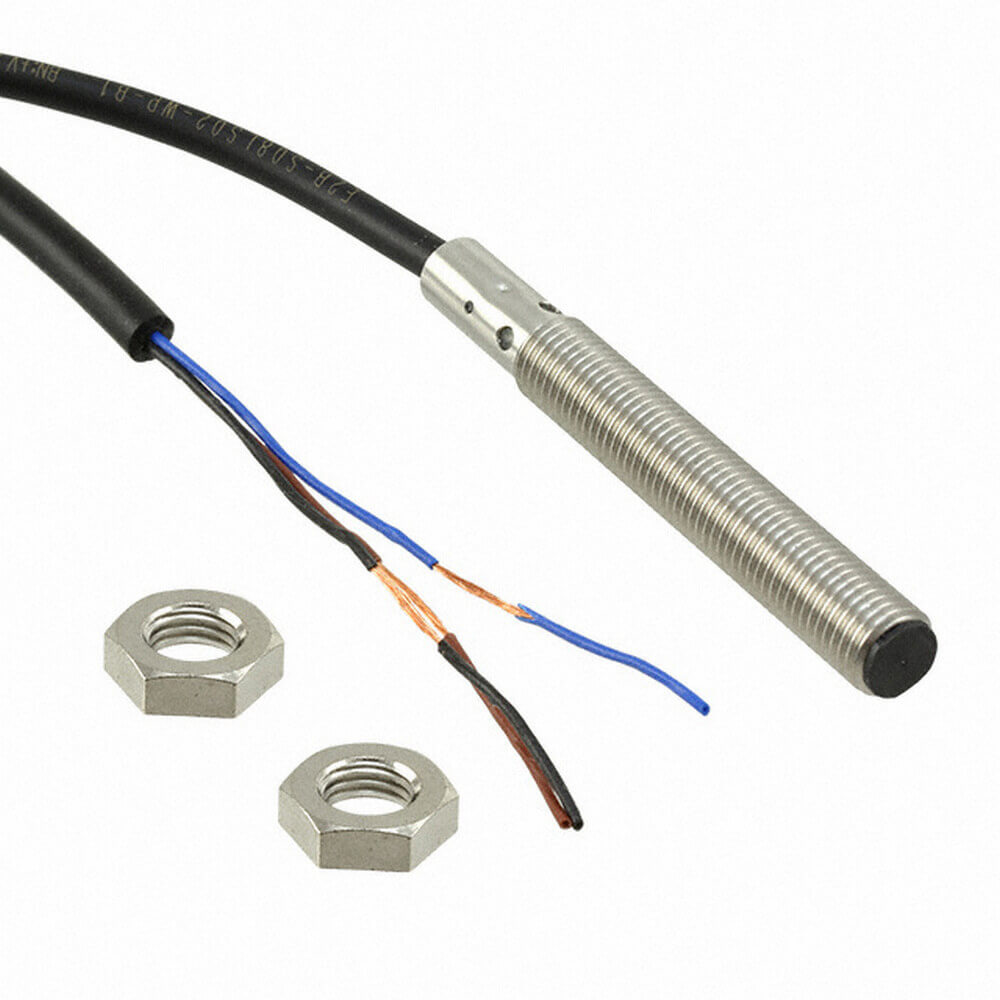Omron Inductive Threaded Barrel Proximity Sensor, M8, 2 mm Detection, PNP NO, 12 → 24 V dc