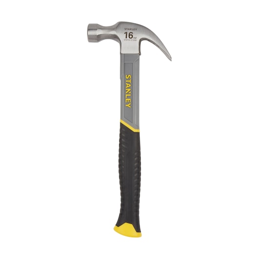 Stanley Carbon Steel Claw Hammer with Fibreglass Handle, 450g