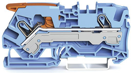 WAGO 2106-1204 TOPJOB S, 2106 Series Blue, 6mm², Single-Level, Push-In Cage Clamp Termination, ATEX, IECEx