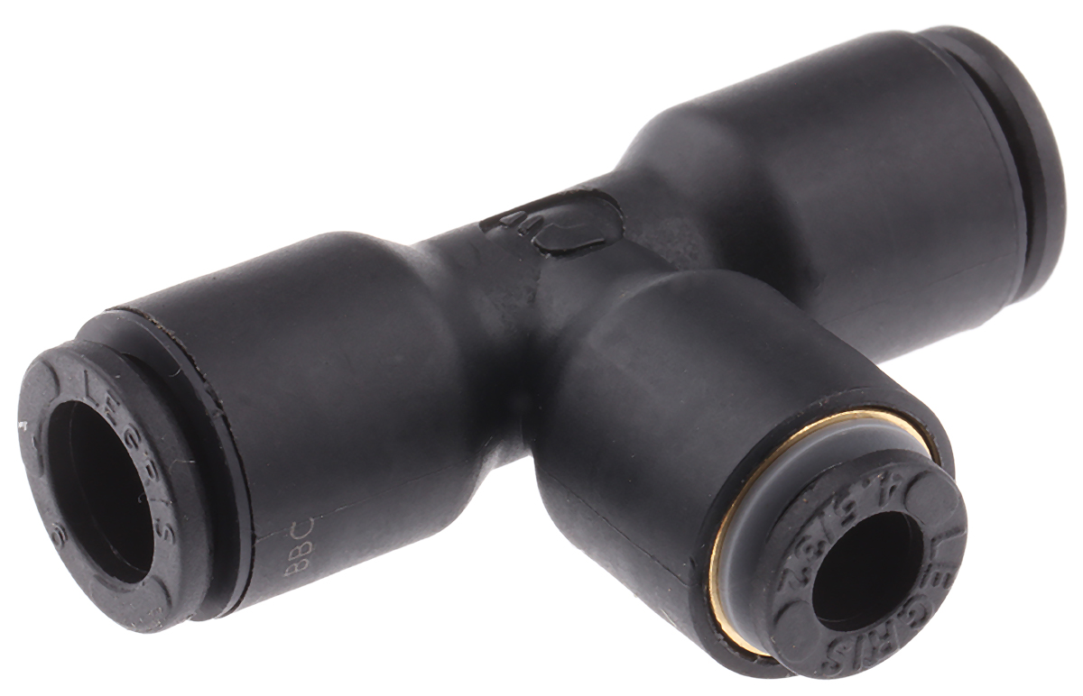 Legris LF3000 Series Tee Tube-to-Tube Adaptor Push In 4 mm, Push In 6 mm to Push In 6 mm, Tube-to-Tube Connection Style