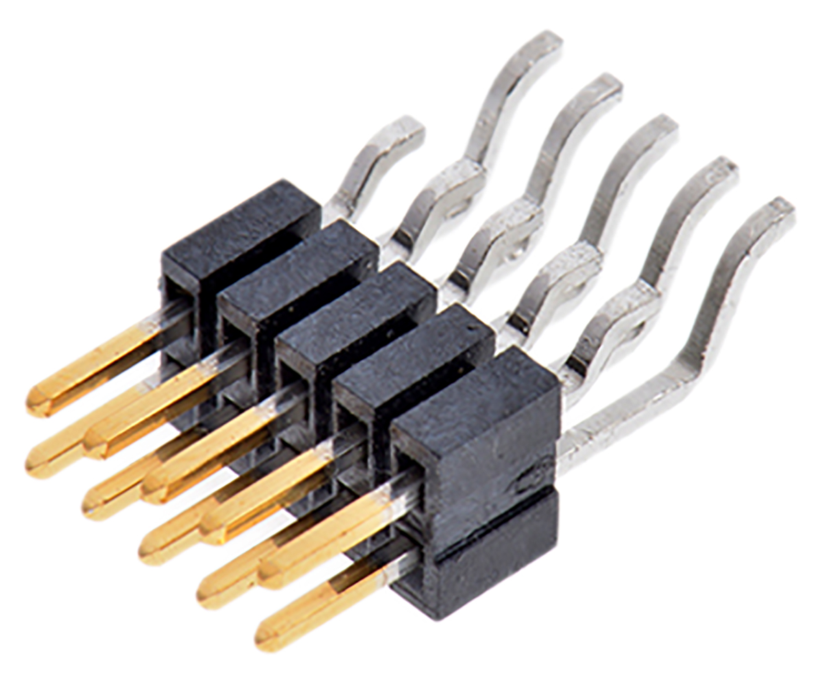 Samtec FTSH Series Right Angle Surface Pin Header, 10 Contact(s), 1.27 mm Pitch, 2 Row, Unshrouded