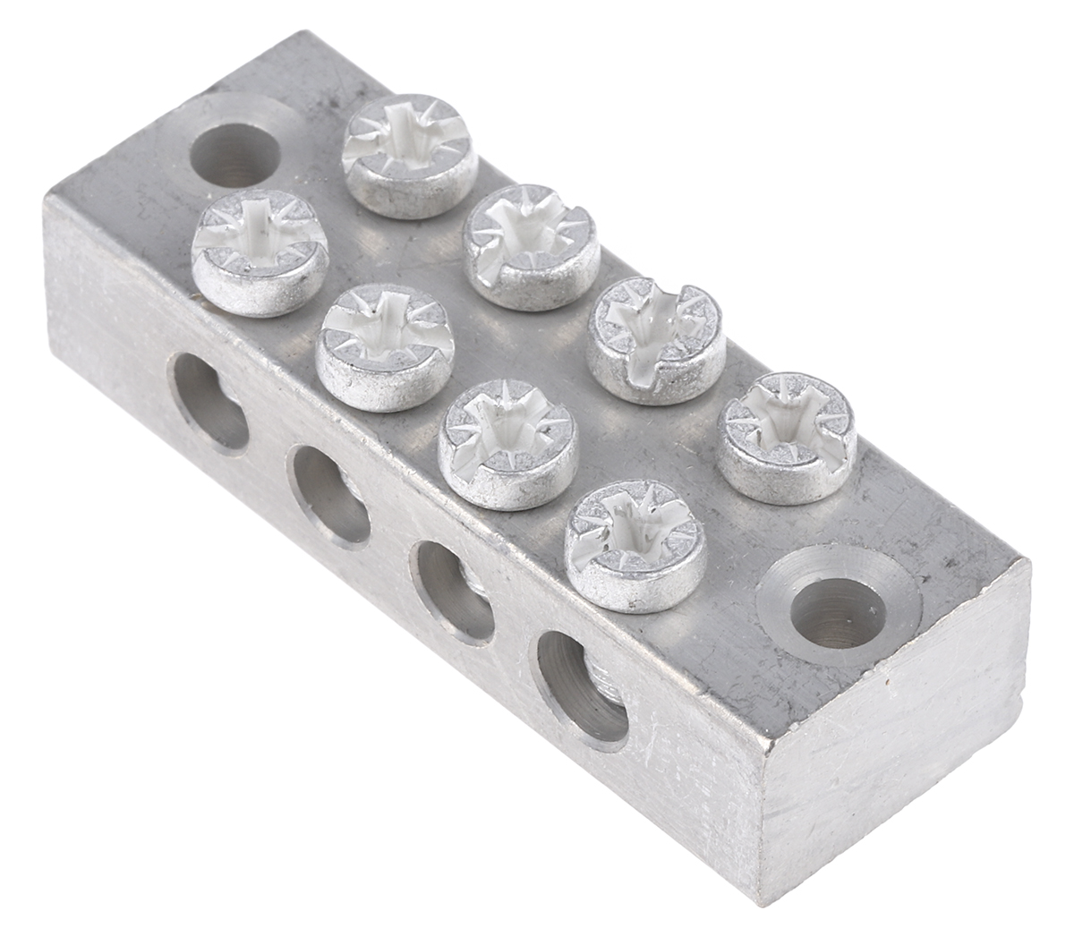 RS PRO 4-Way Double Screw Earth Terminal Block, 0 to 16mm², 0 → 16 AWG Wire, Screw Down, Brass Housing