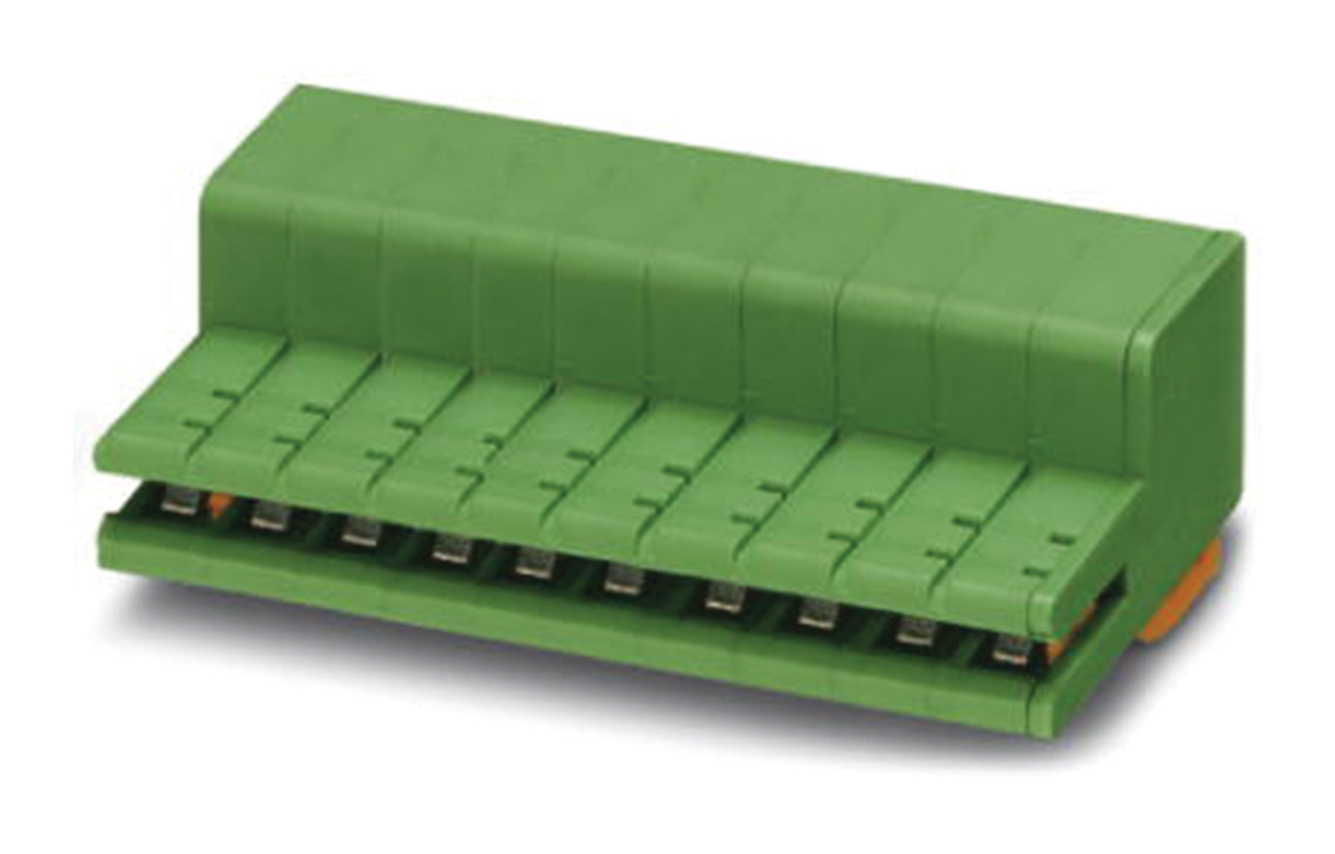 Phoenix Contact ZEC 1.5/ 5-ST-5.0 C2 R1.5 Series PCB Terminal Block, 5-Contact, 5mm Pitch, Spring Cage Termination