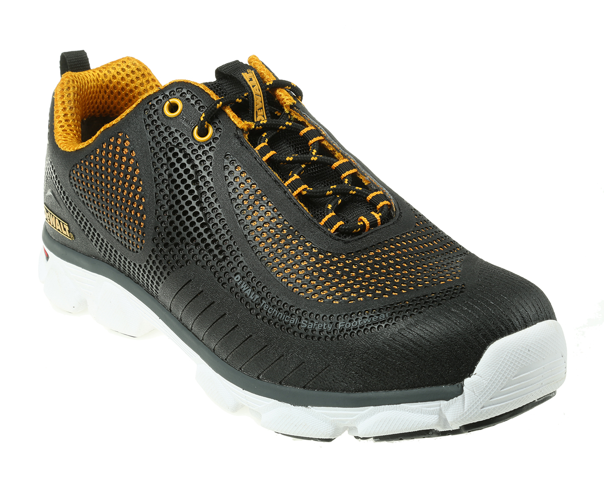 DeWALT Krypton Men's Black, White, Yellow Stainless Steel Toe Capped Safety Trainers, UK 10, EU 44