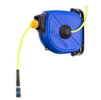 PREVOST Wall Mounted 15m Air Hose Reel, 8mm Inner Diameter, 12mm Outer Diameter, 250L/min Flow Rate