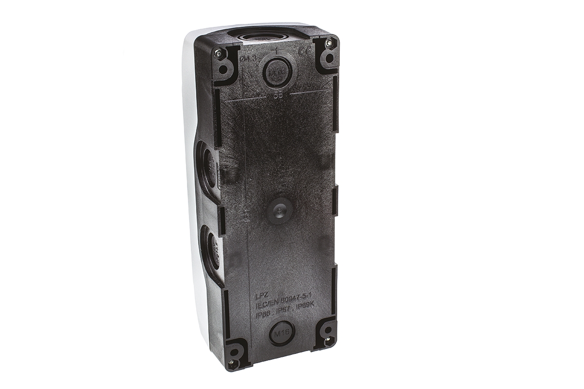 Lovato Grey Plastic LPZ Push Button Enclosure - 4 Hole 22mm Diameter