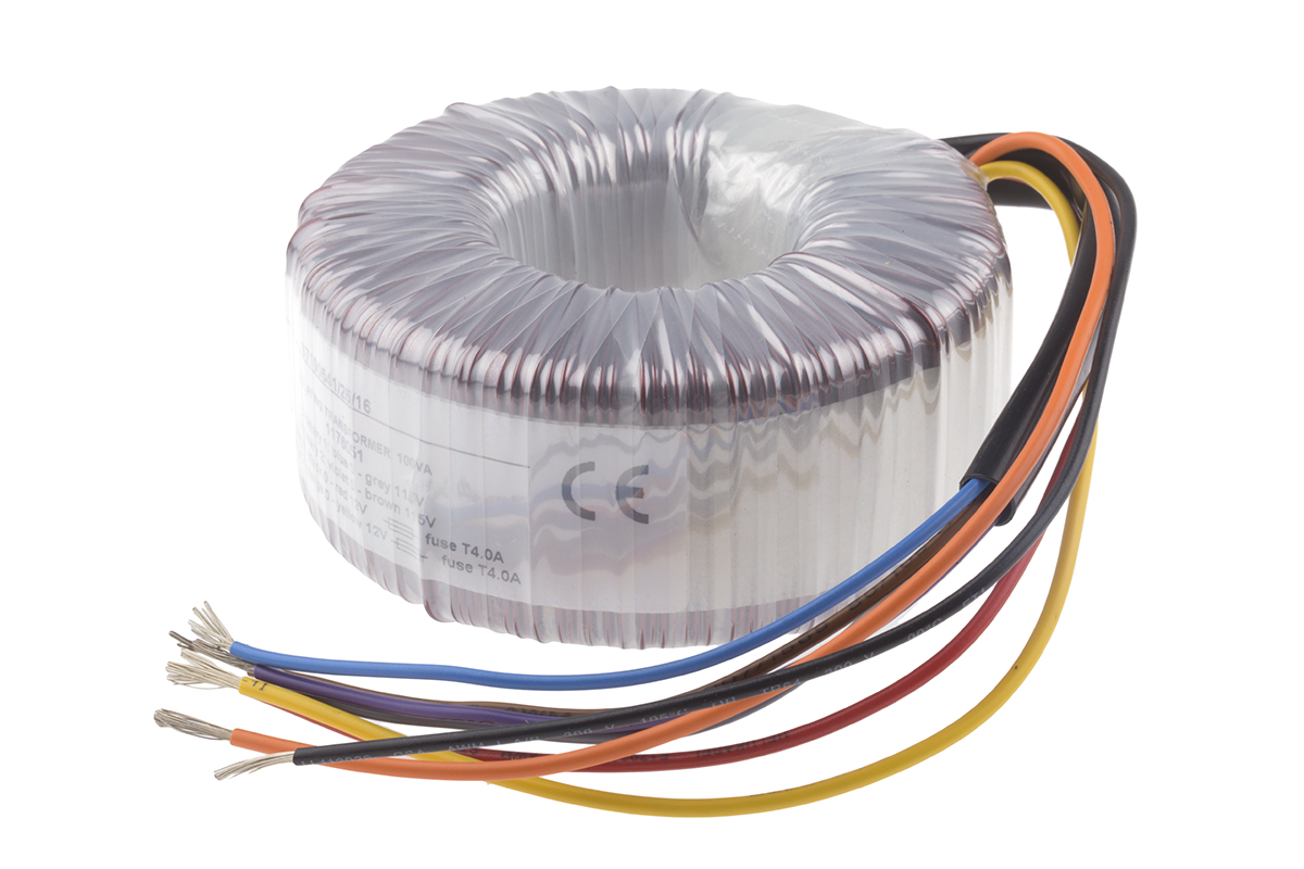 RS PRO 2 x 115V ac, 2 x 12V ac Toroidal Transformer, 100VA 2 Output, IEC 61558-2-6