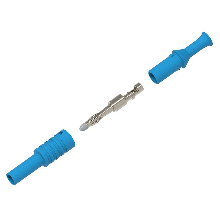 Electro PJP Blue Male Banana Plug, 4 mm Connector, Solder Termination, 36A, 1kV, Nickel Plating