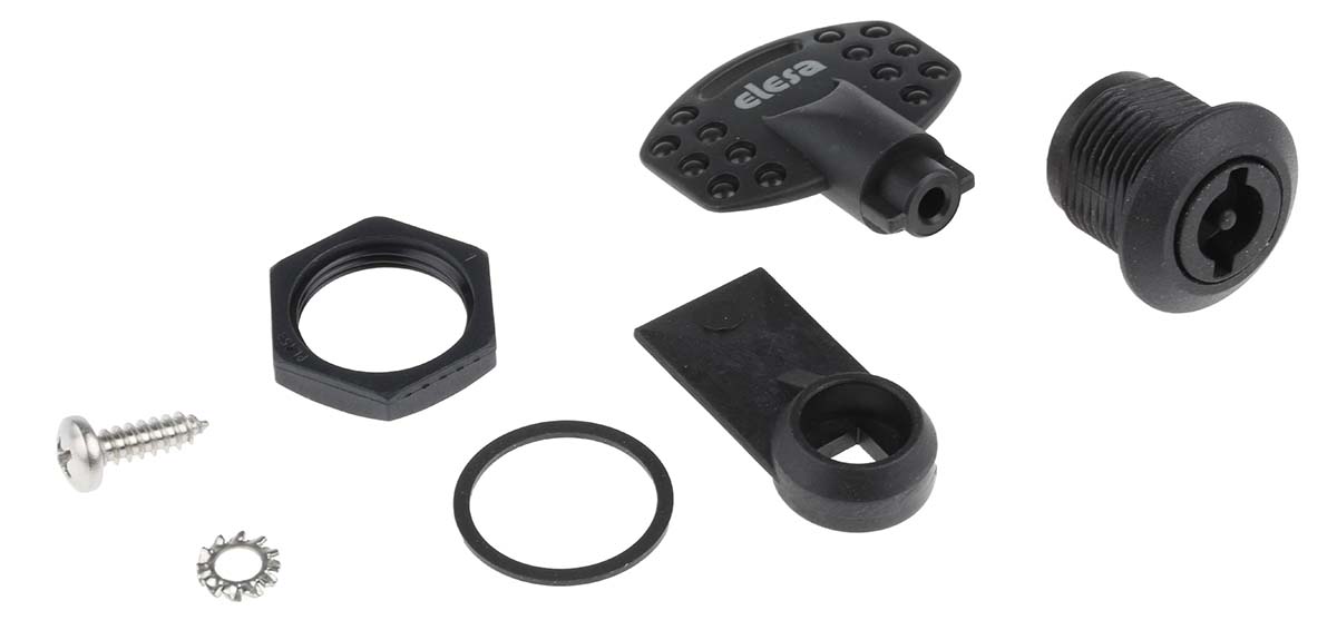 Elesa Black Polyamide Locking Latch, 20mm Panel-to-Tongue, Key Unlock