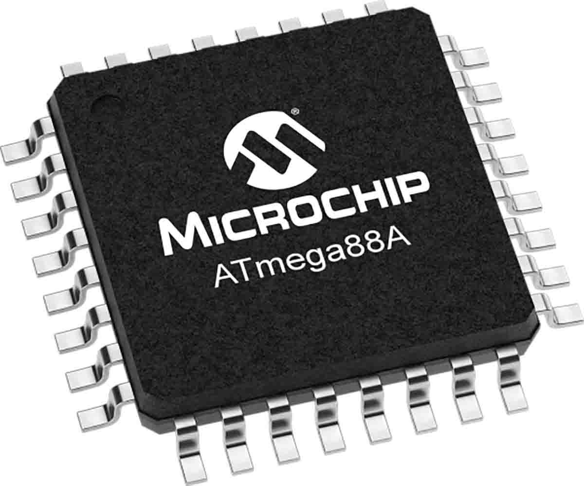 Microchip ATMEGA88A-AU, 8 bit AVR, ATMEGA88A Microcontroller, 20 MHz, 8kB FLASH, 32-Pin TQFP