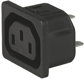 Schurter C13 Snap-In IEC Connector Socket, 15A, 250 V