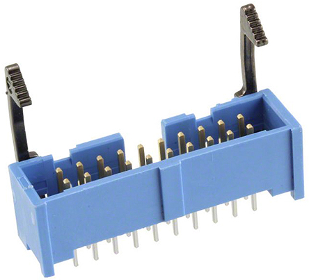 TE Connectivity AMP-LATCH Series Straight Through Hole PCB Header, 20 Contact(s), 2.54 mm Pitch, 2 Row, Shrouded