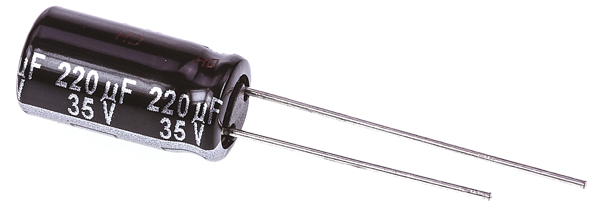 Panasonic 220μF Aluminium Electrolytic Capacitor 35V dc, Radial, Through Hole - EEUEB1V221