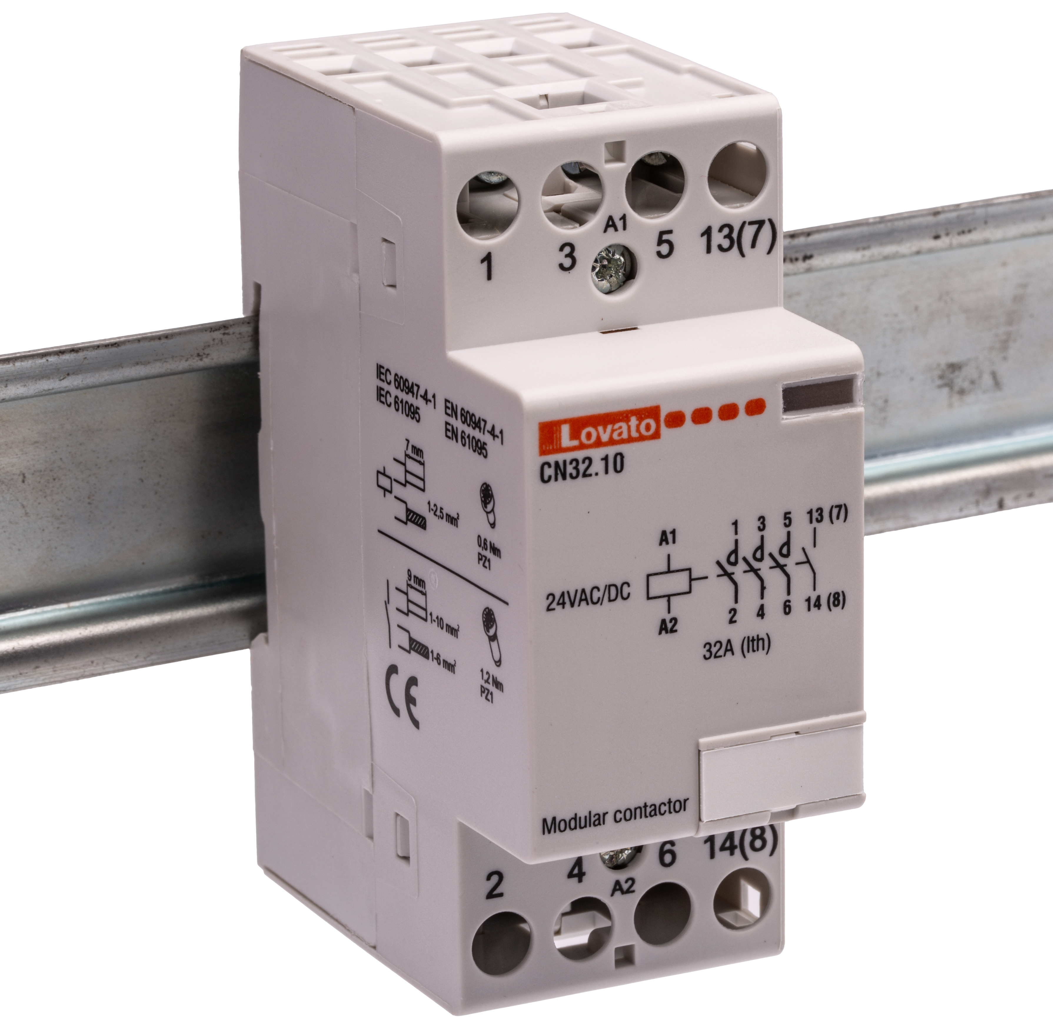 Lovato Contactor, 24 V ac/dc Coil, 4-Pole, 32 A, 4NO, 110 V ac