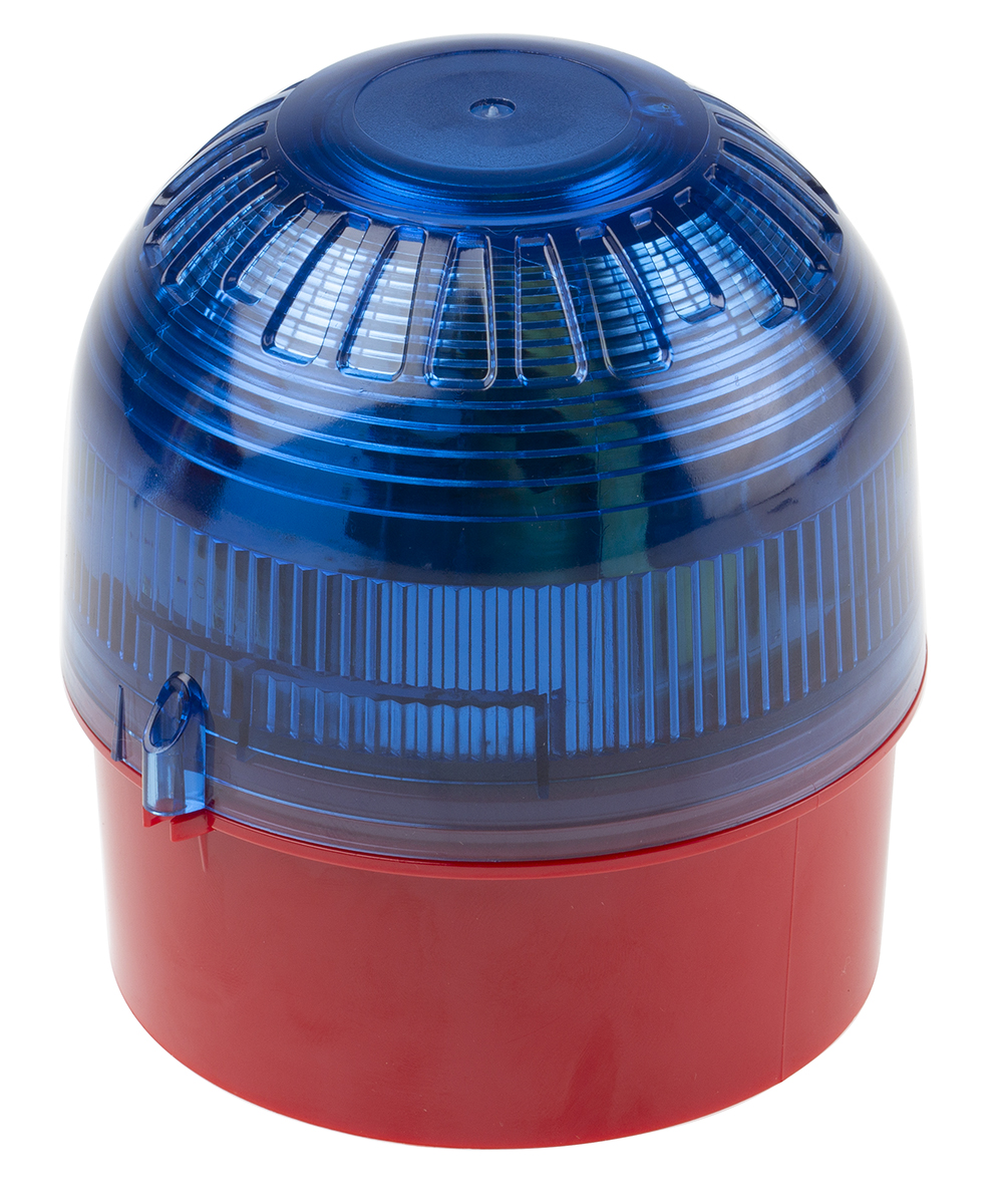Klaxon PSB Series Blue Flashing Beacon, 10 → 60 V dc, Base Mount, Xenon Bulb, IP65
