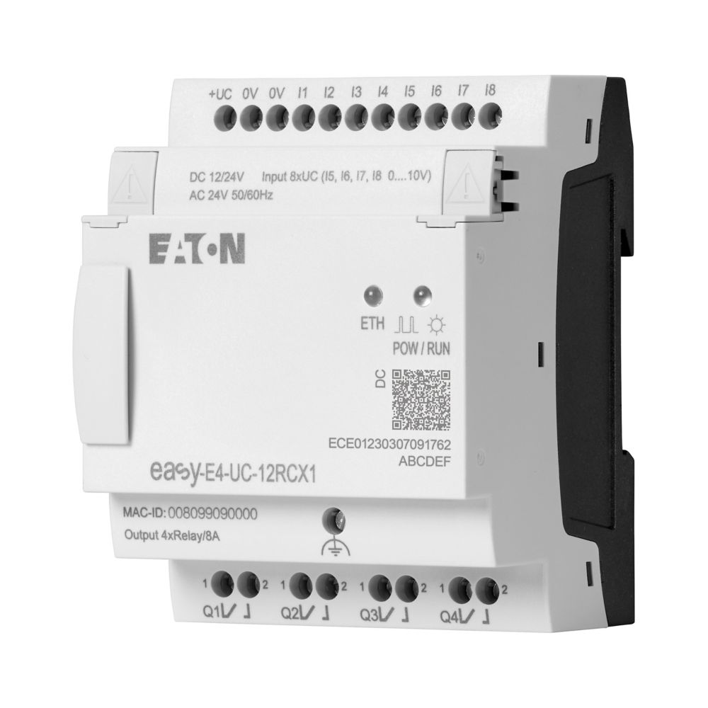 Eaton EasyE4 Series Logic Module, 12 V dc, 24 V dc Supply, Relay Output, 4 (Analogue), 8 (Digital)-Input, Analogue,