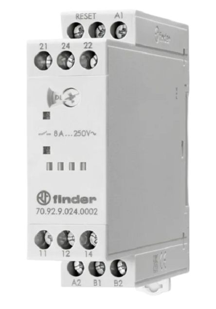 Finder Thermistor PTC Thermistor Temperature Relay, Single Phase, 19.2 → 26.4V ac/dc, DIN Rail