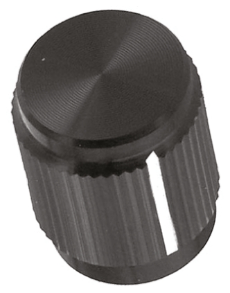 TE Connectivity 12.7mm Black Potentiometer Knob for 6.35mm Shaft Splined, KN500B1/4