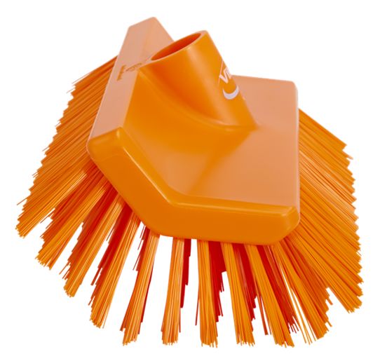 Vikan Medium Bristle Orange Scrubbing Brush, 41mm bristle length, Polyester bristle material