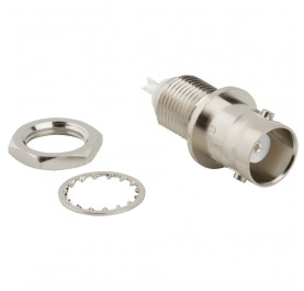 Amphenol RF BNC Series, Jack Panel Mount BNC Connector, 50Ω, Solder Termination, Straight Body