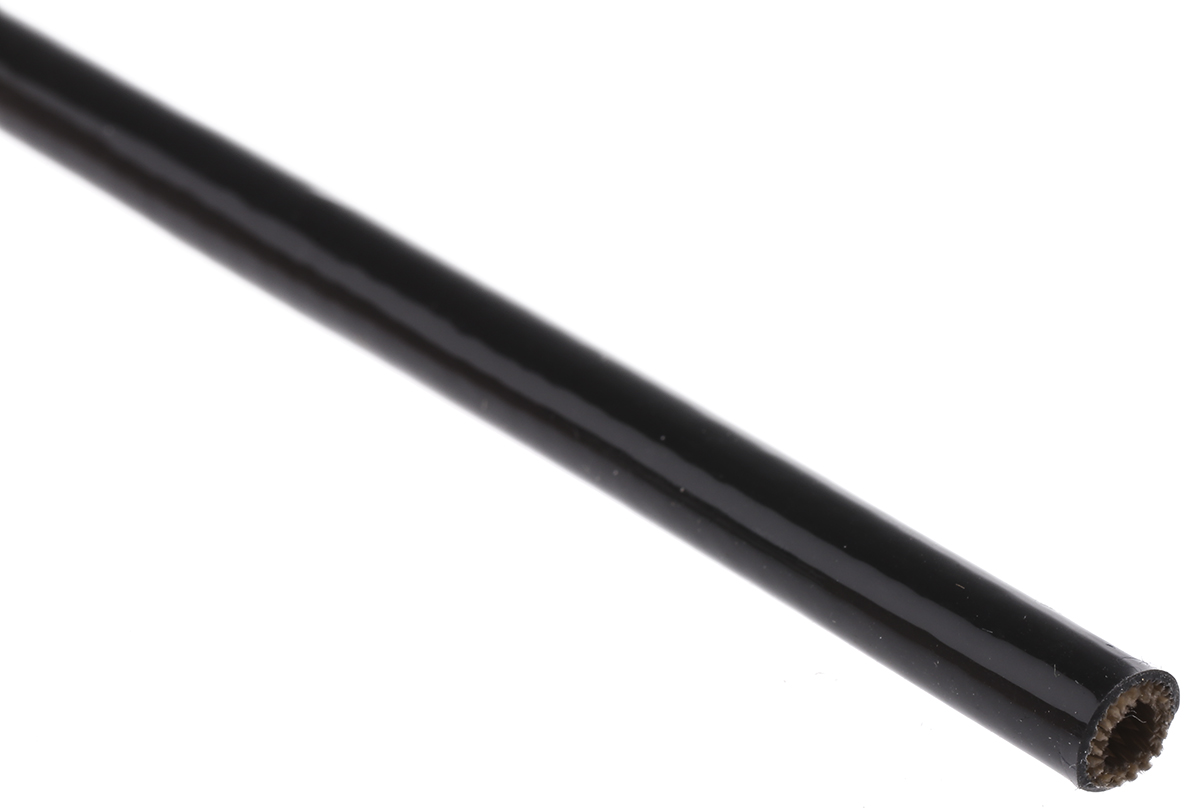 RS PRO Expandable Braided Silicone Rubber Glass Black Cable Sleeve, 4mm Diameter, 1m Length