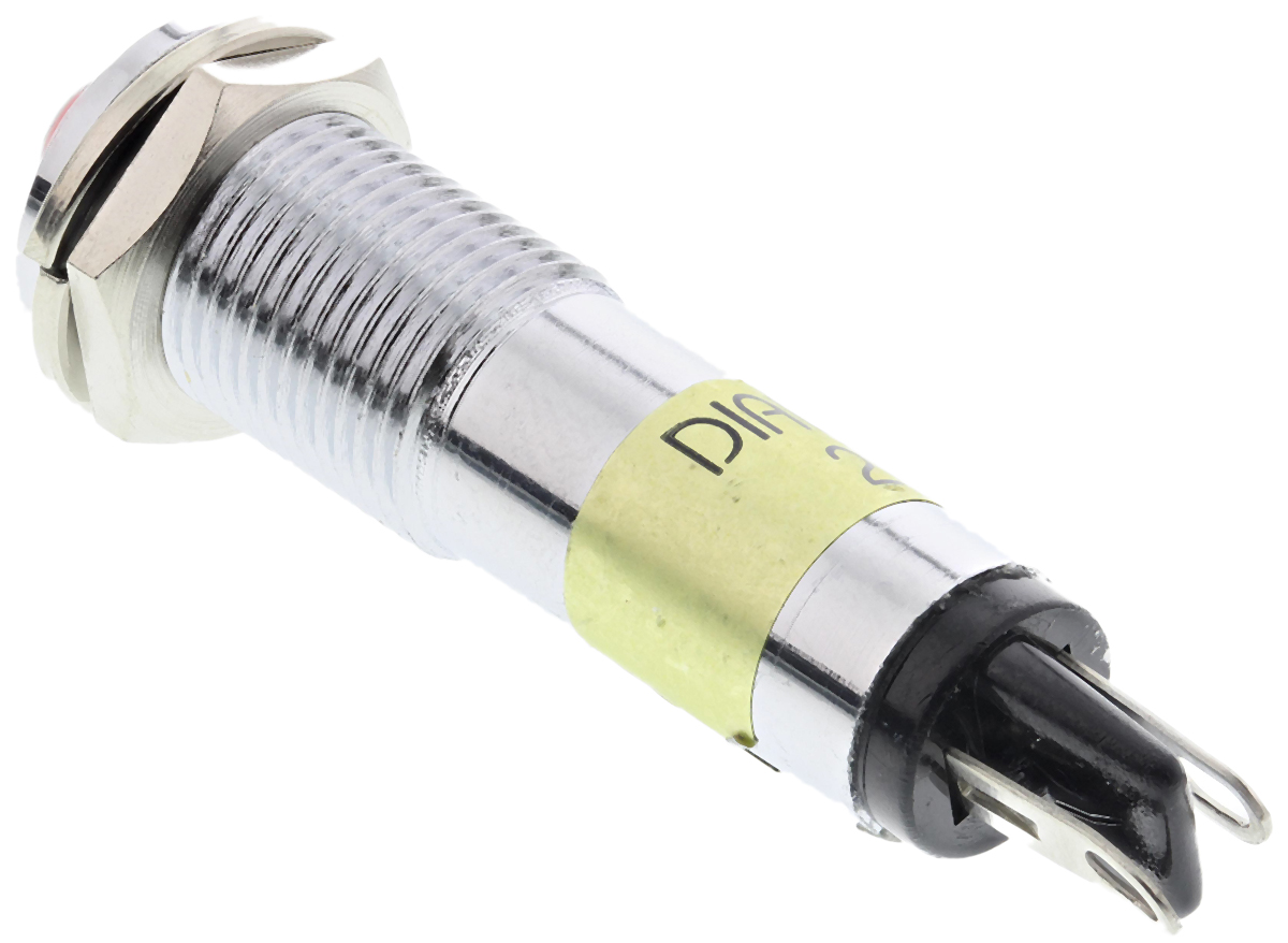 Dialight Red Panel Mount Indicator, 24V dc, 9mm Mounting Hole Size, Solder Tab Termination