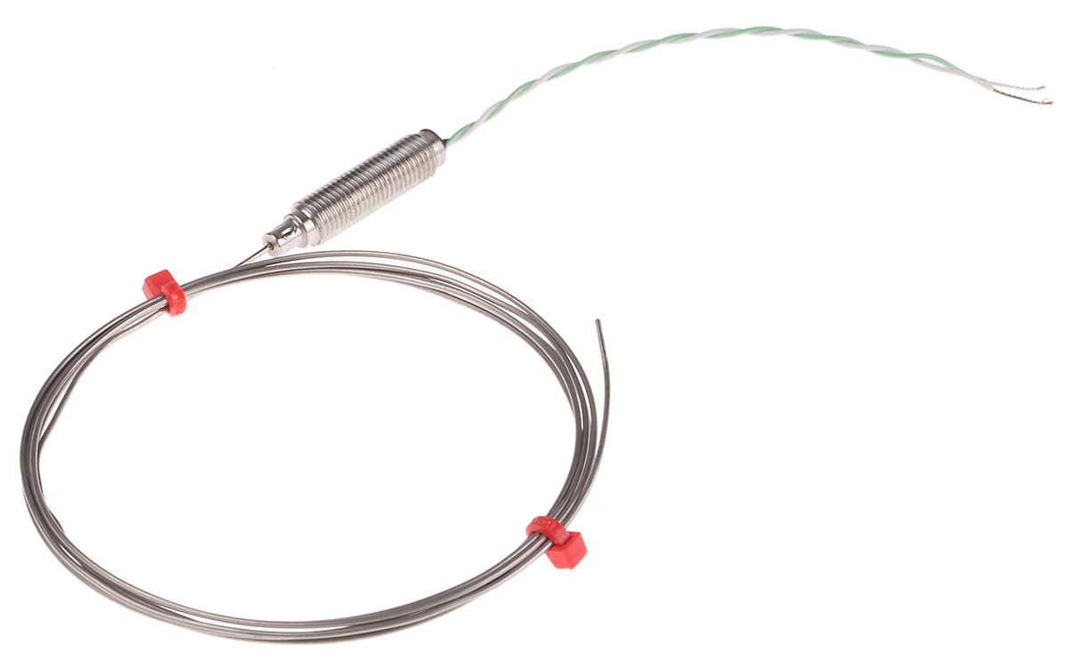 RS PRO Type K Mineral Insulated Thermocouple 1.5m Length, 1mm Diameter → +750°C