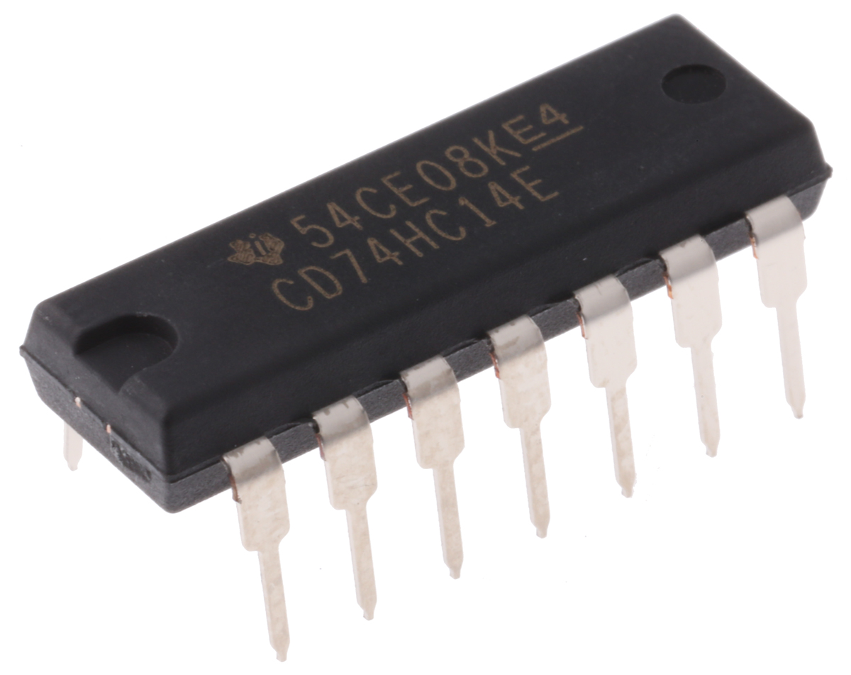 Texas Instruments CD74HC14E Hex Schmitt Trigger Inverter, 14-Pin PDIP