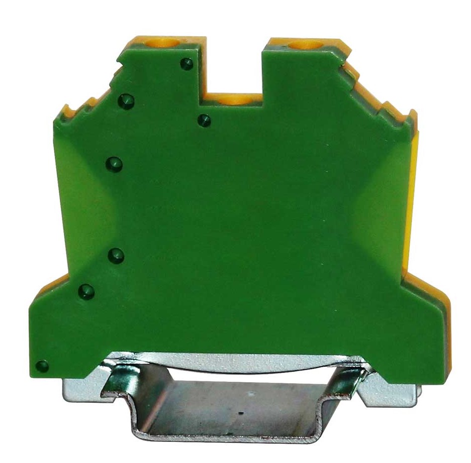 RS PRO 1-Way DIN Rail Earth Terminal Block, 0.5 → 6mm², 22 → 8 AWG Wire, Cage Clamp