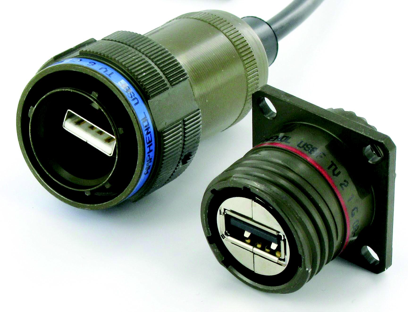 Amphenol Socapex Straight, Jam Nut, Socket Type A 2.0 IP68 USB Connector