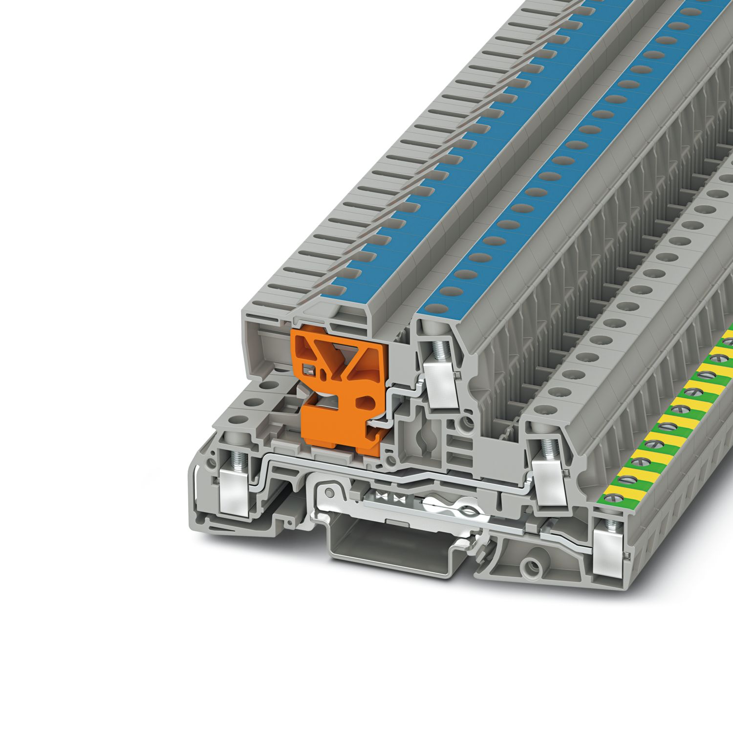 Phoenix Contact 4-Way DIN Rail Earth Terminal Block, 0.2 - 10mm², 24 -  8 AWG Wire, Screw