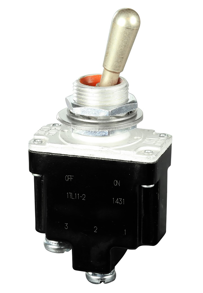 Honeywell Toggle Switch, Bushing Mount, On-Off, SPST, Screw Terminal, 125V ac