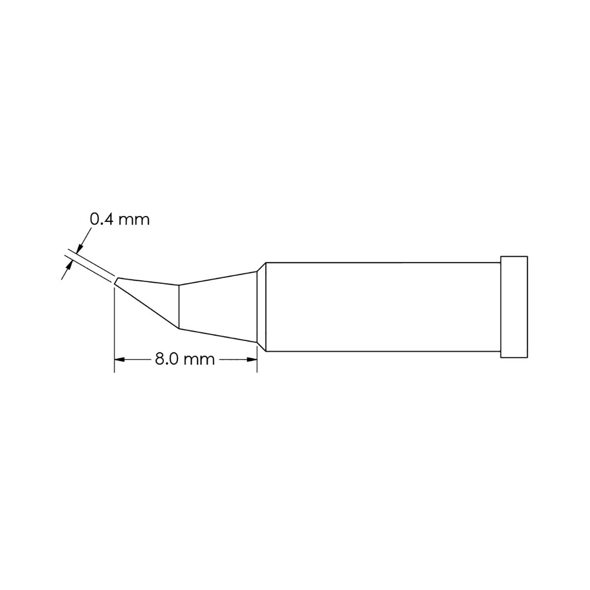 Metcal GT4-CN0004R 0.4 x 8 mm Conical Soldering Iron Tip for use with Soldering Iron