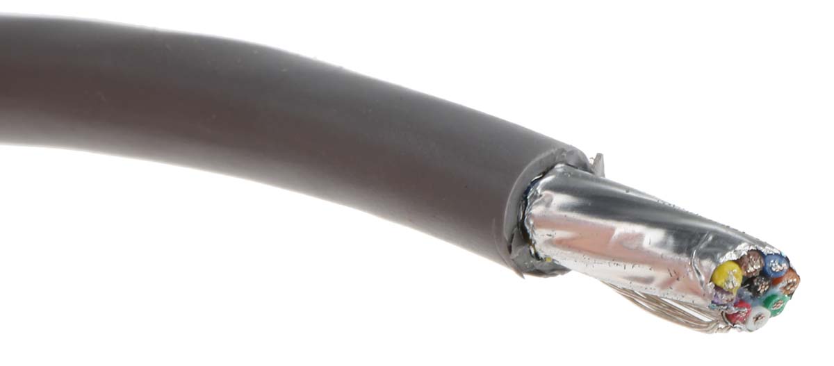 Alpha Wire Alpha Essentials Communication & Control Control Cable, 9 Cores, 0.23 mm² 24 AWG, Screened, 30 m, Grey