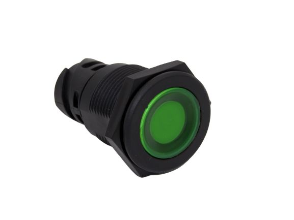 TE Connectivity Illuminated Push Button Switch, Momentary, Through Hole, SPDT, Green LED, 32V