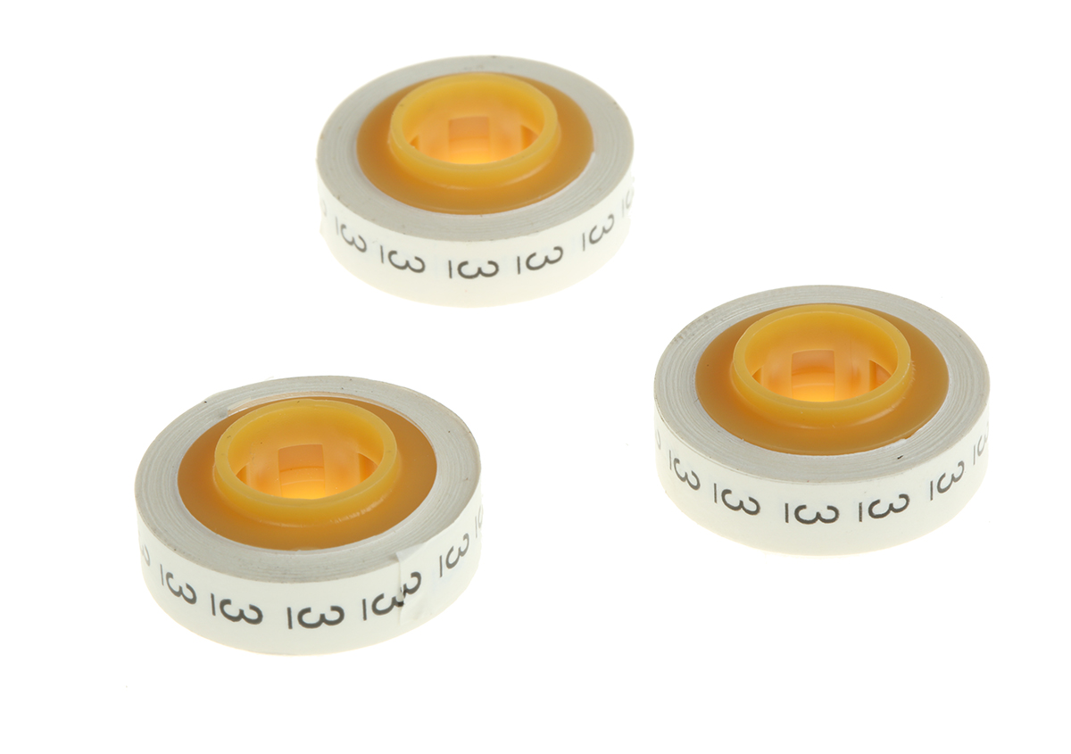 3M Adhesive Cable Markers, Pre-printed "3", SDR 3-89203