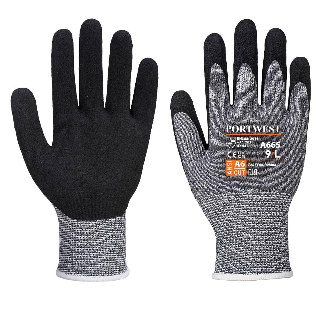 Portwest Grey Fibreglass, High Performance Polyethylene, Elastane, Steel Fibre, Nitrile Foam Glove 45 mm