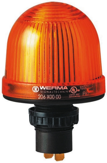Werma EM 208 Series Yellow Flashing Beacon, 230 V ac, Panel Mount, Xenon Bulb