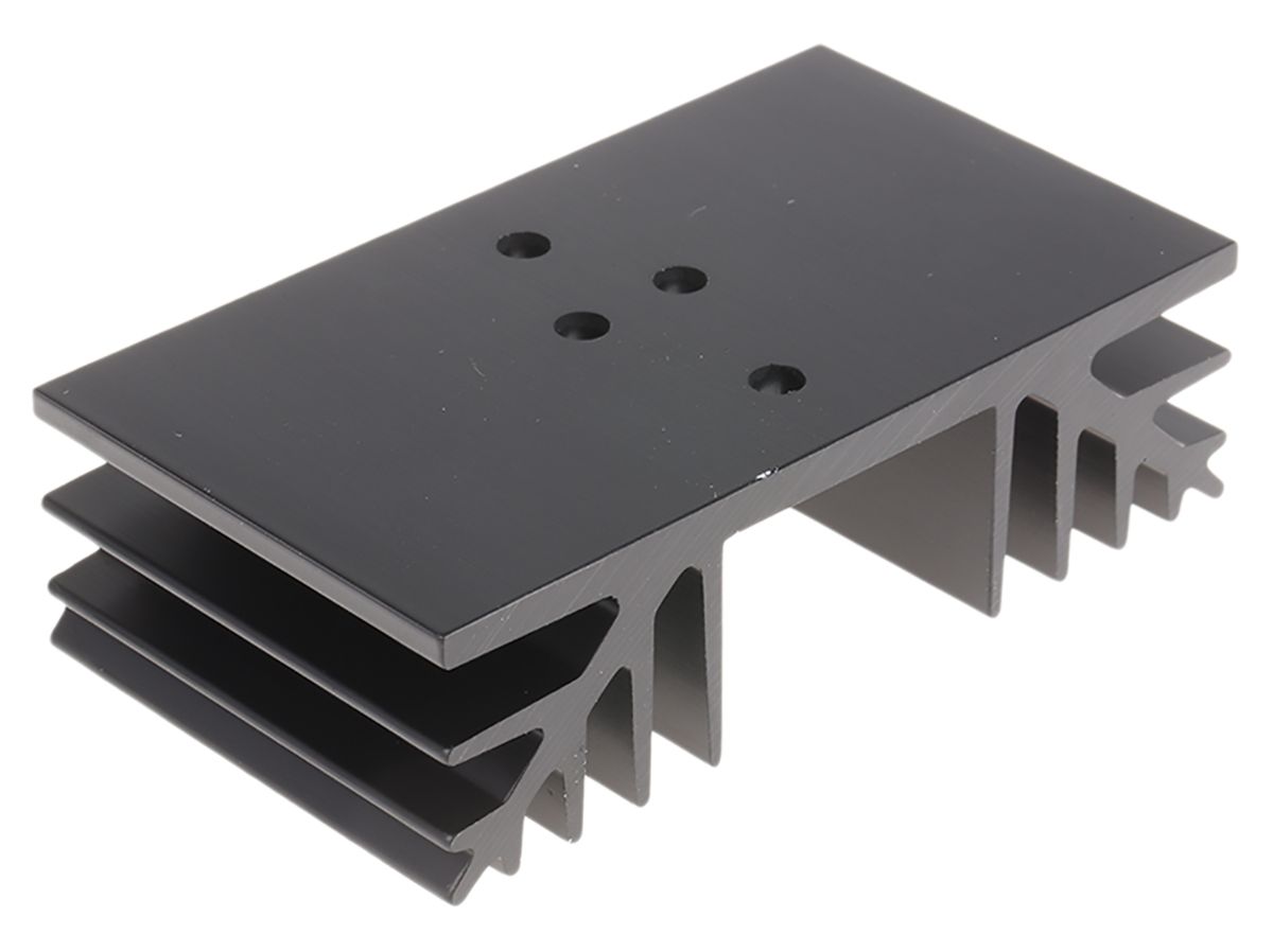 RS PRO Heatsink, Universal Rectangular Alu, 2.5K/W, 50 x 88 x 25mm, Screw Mount