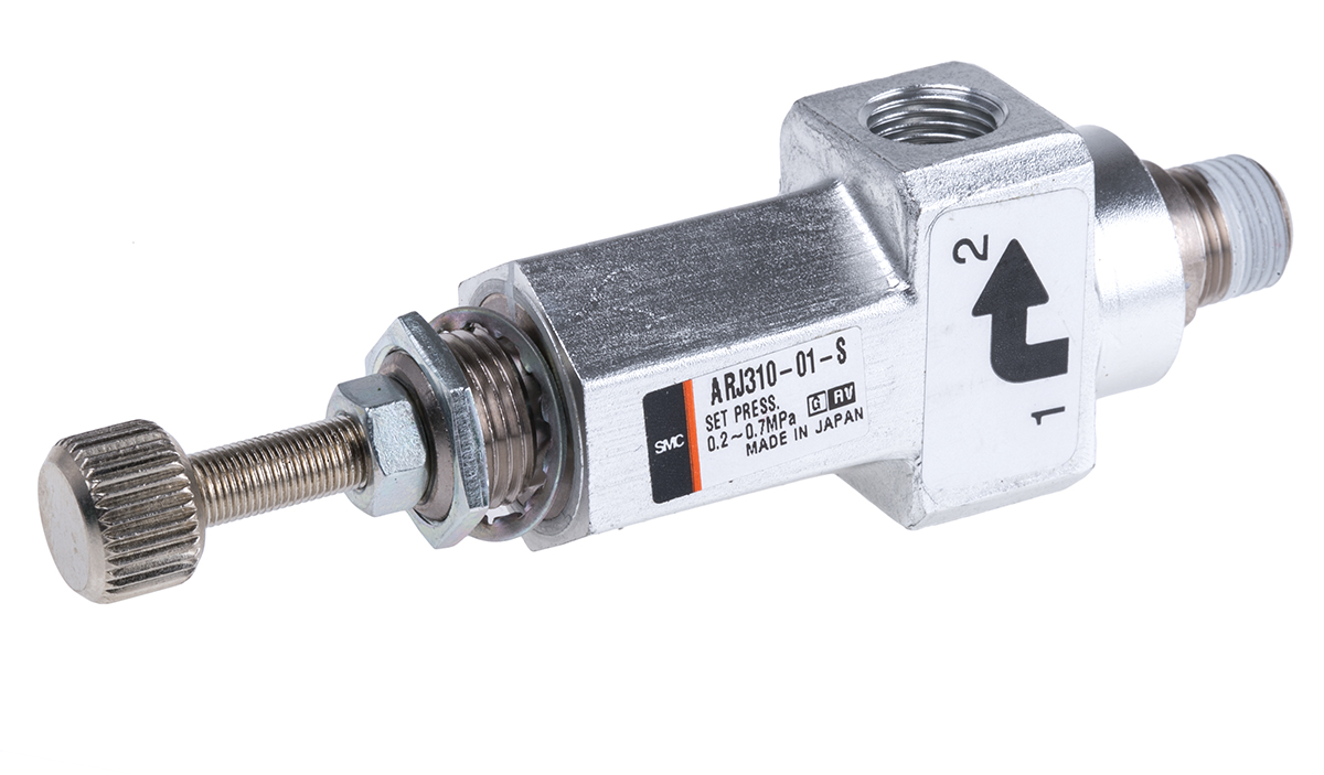 SMC M5 x 0.8, R 1/8 Pneumatic Regulator - 0.2MPa to 0.7MPa, 1/8 in, M5 x 0.8, 0.8MPa max. input