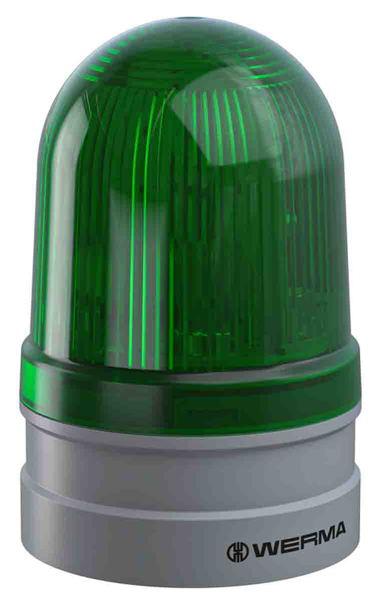 Werma EvoSIGNAL Midi Series Green Blinking, Continuous Beacon, 115 → 230 V ac, Base Mount, LED Bulb, IP66