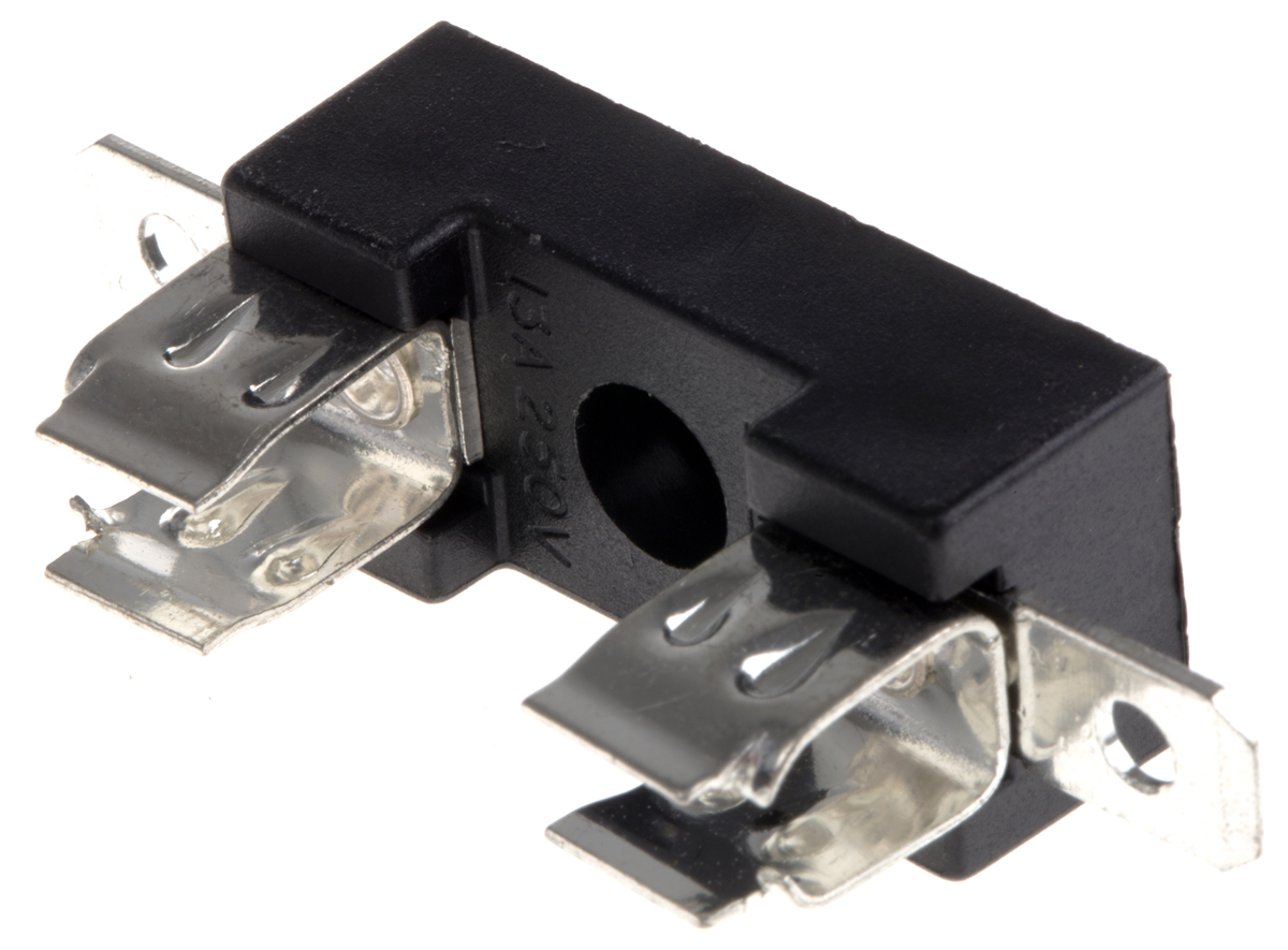 Bulgin 13A Base Mount Fuse Holder for 6.3 x 25mm Fuse, 250V ac