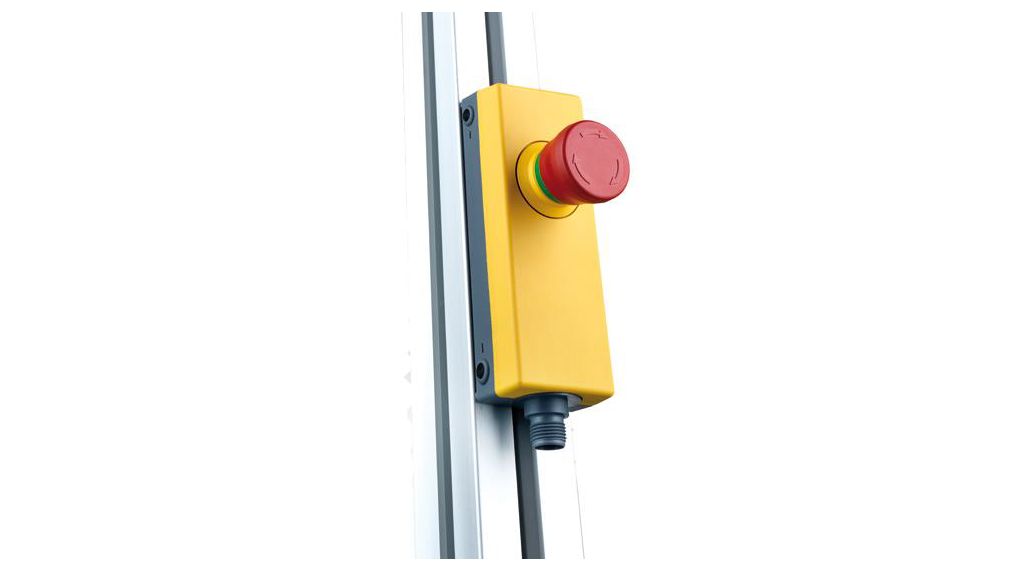 RAFI E-BOX M12 Series Latching Emergency Stop Push Button, Screw Mount, 40mm Cutout, DPST, IP65