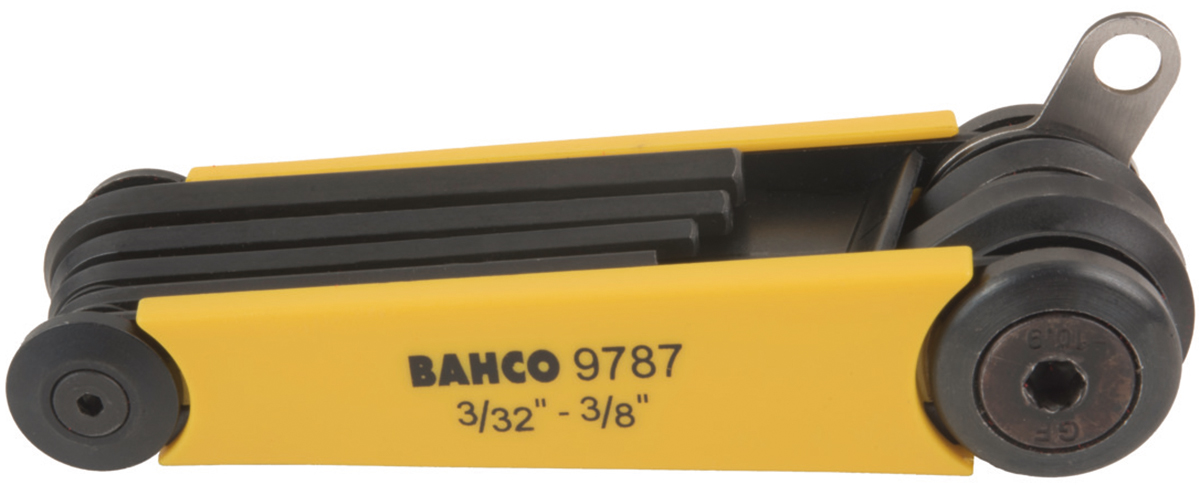 Bahco 7 piece Folding Imperial Hex Key Set, 3/32 → 3/8in