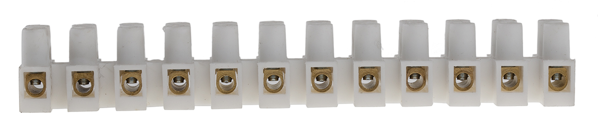 RS PRO Non-Fused Terminal Block, 12-Way, 24A, 12 AWG Wire, Screw Down Termination