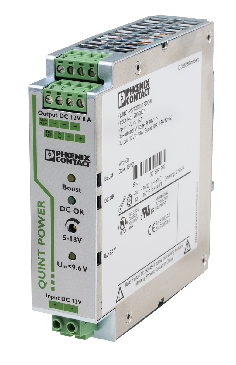 Phoenix Contact QUINT-PS/12DC/12DC/8 DC-DC Converter, 5 → 18V dc/ 8A Output, 9 → 18 V dc Input, 11.8W,